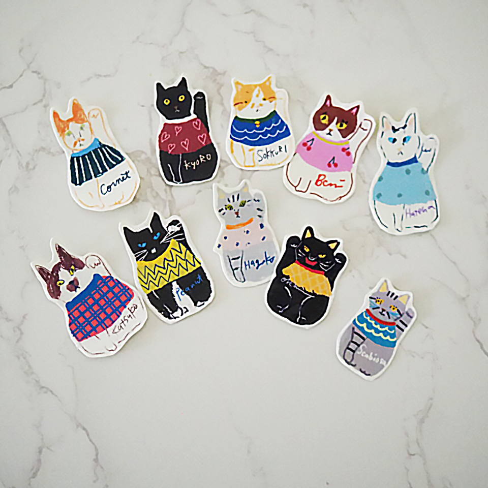 ラブコCATS 招き猫ステッカー