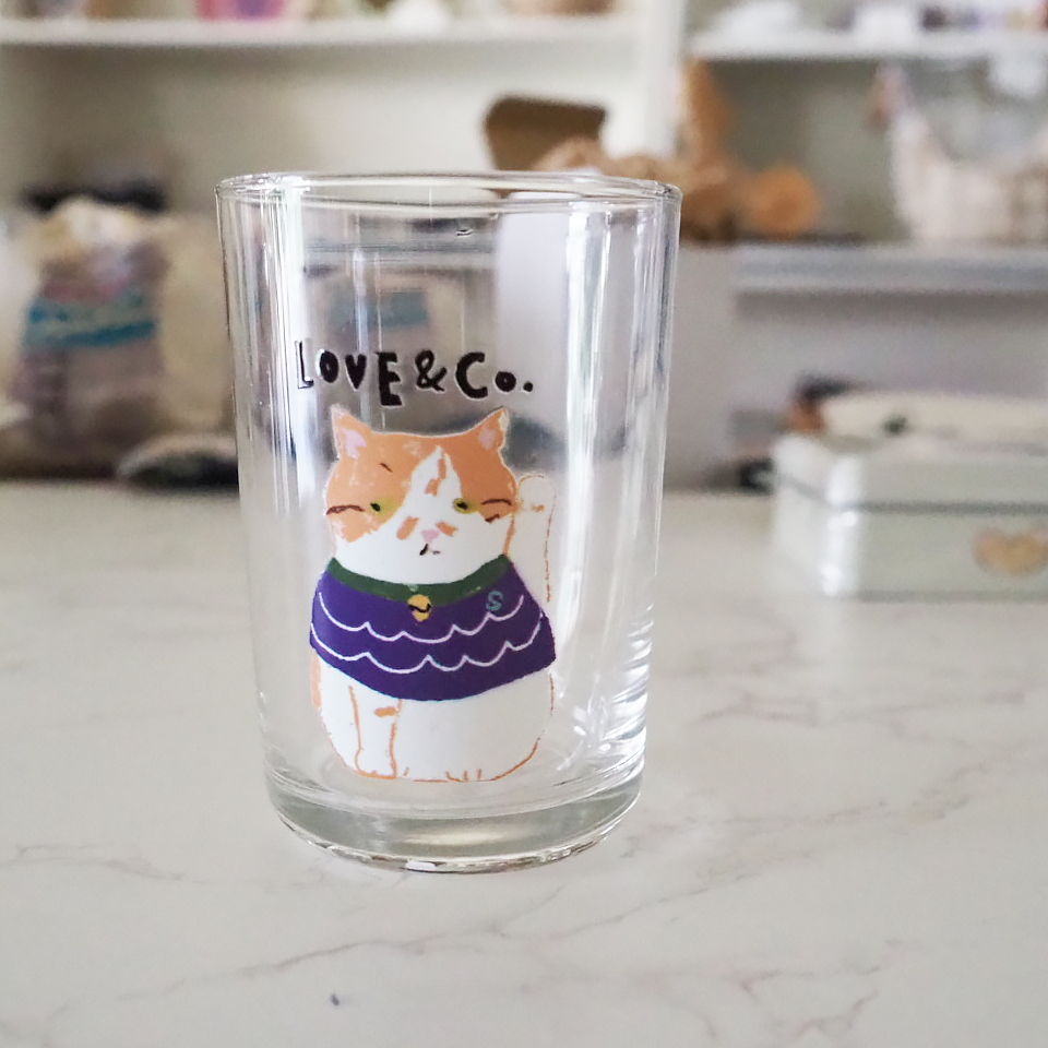 そっくりとーさんの招き猫グラス