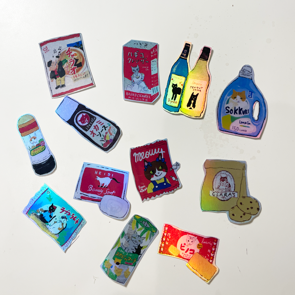 2026 カレンダーCATのキラキラミニステッカー