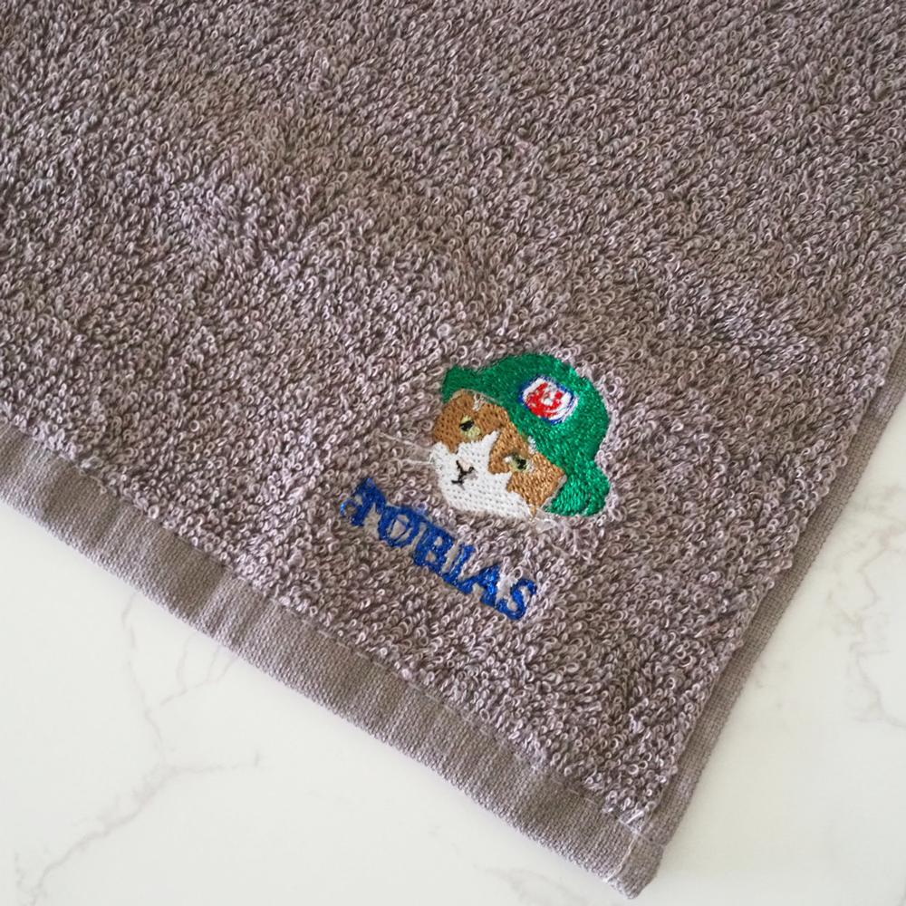 9/14 20時発売【トビアス応援】トビアスの刺繍のハンドタオル +寄付500円つき