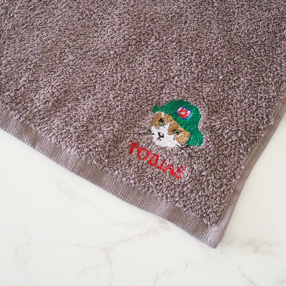 9/14 20時発売【トビアス応援】トビアスの刺繍のハンドタオル +寄付500円つき