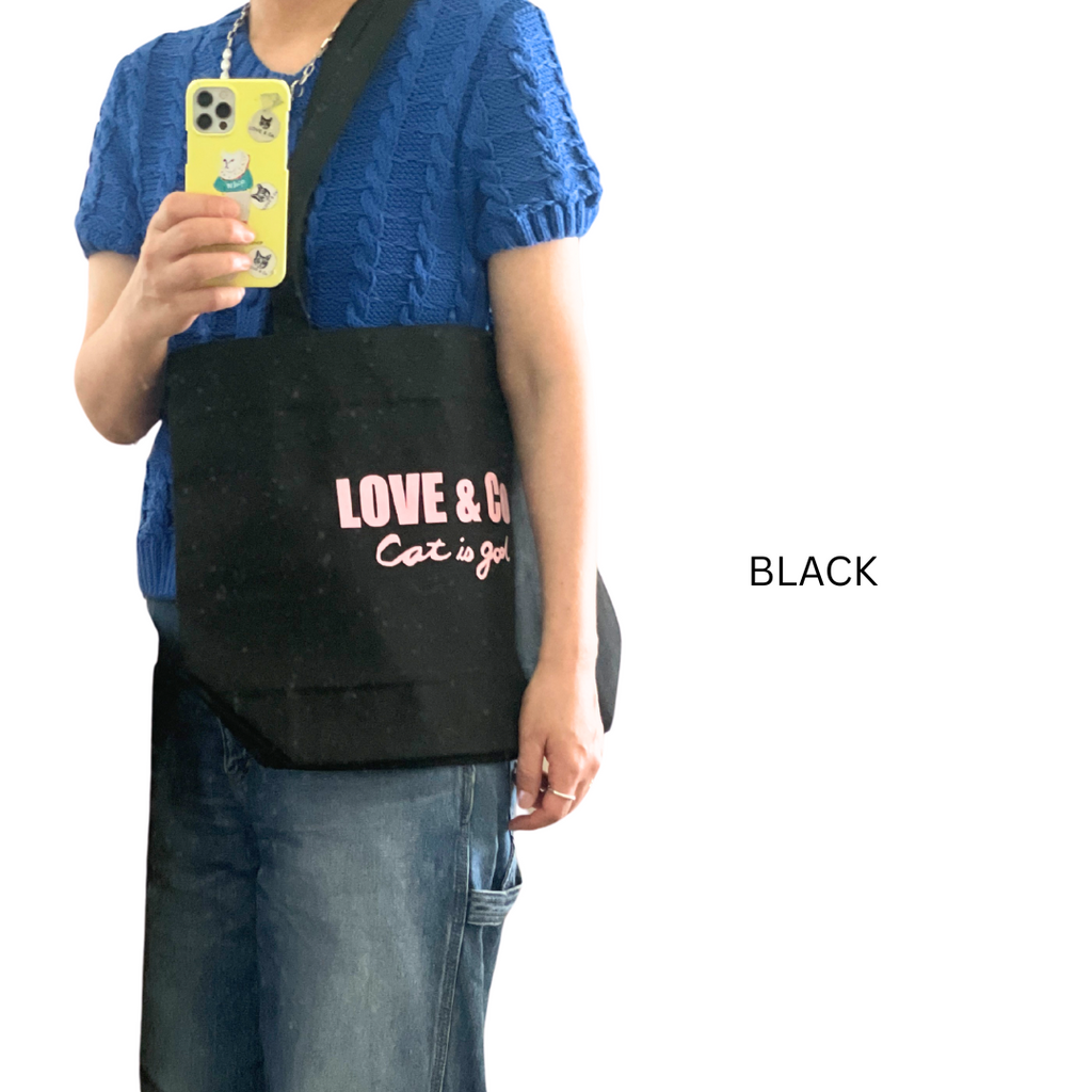 LOVE & Co. BIG TOTE cat is god (グチャフラワーブローチ付き）
