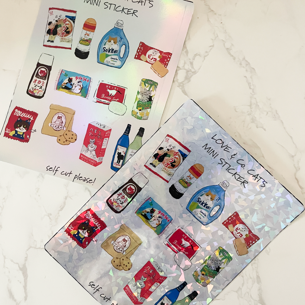 2026 カレンダーCATのキラキラミニステッカー