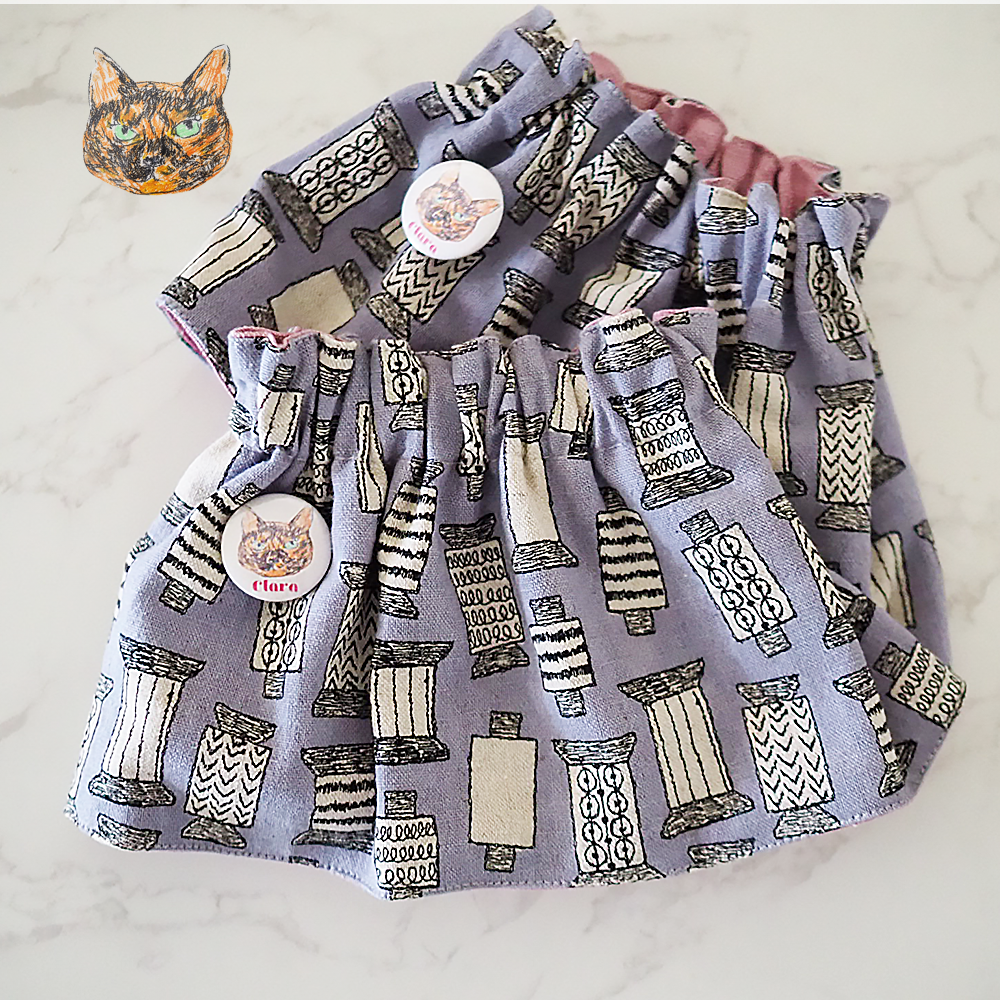 ケイコヤマシタのアームシュシュ ラブコCATミニ缶バッジつき