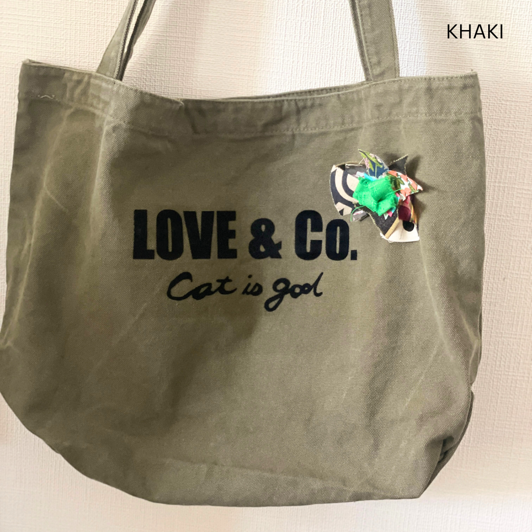LOVE & Co. BIG TOTE cat is god (グチャフラワーブローチ付き）