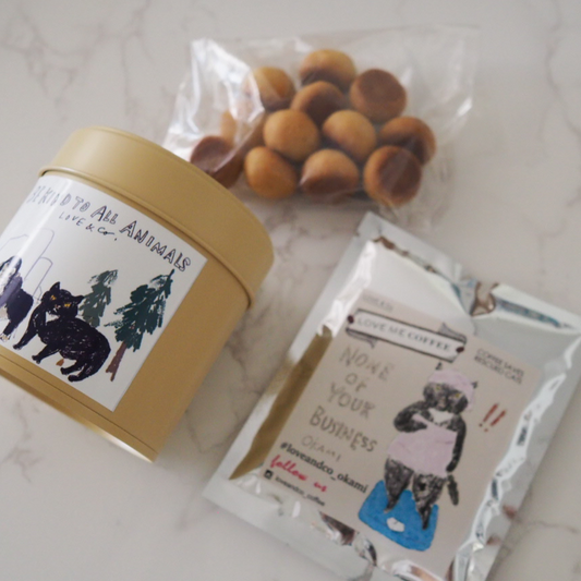 ＜動物愛護週間SPECIAL ＞　BE KIND TO ANIMALS お菓子缶＆コーヒーのセット