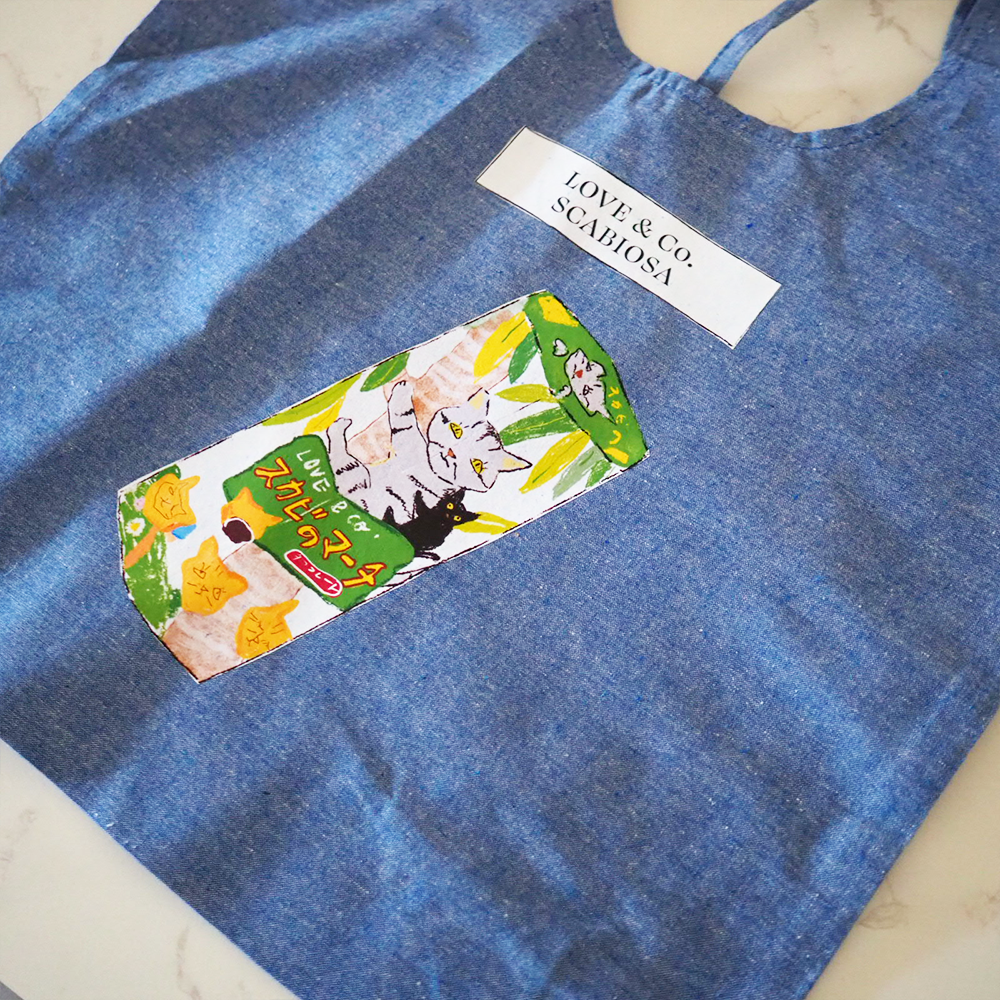 ラブコCATS 　リサイクルコットンマルシェバッグ