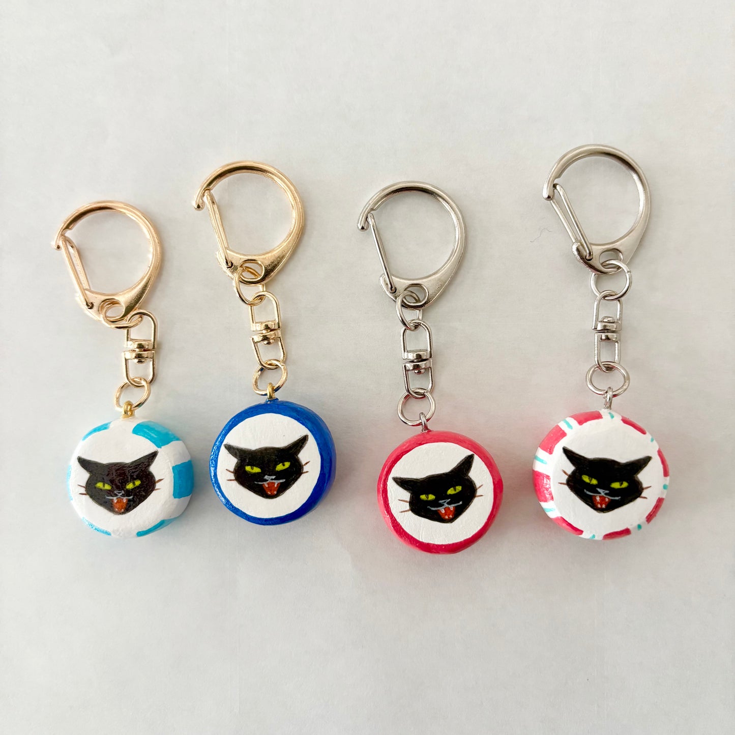 ラブコCATSの金太郎飴風キーホルダー