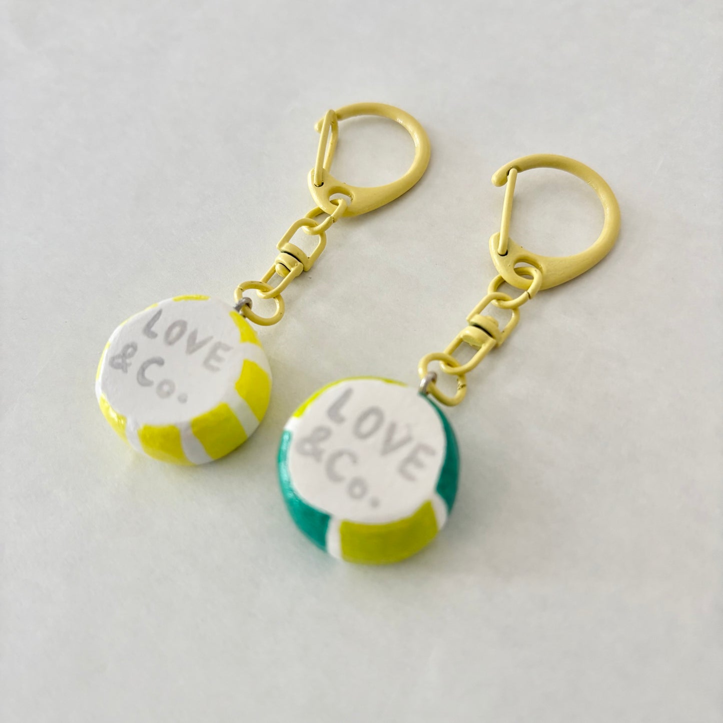 ラブコCATSの金太郎飴風キーホルダー