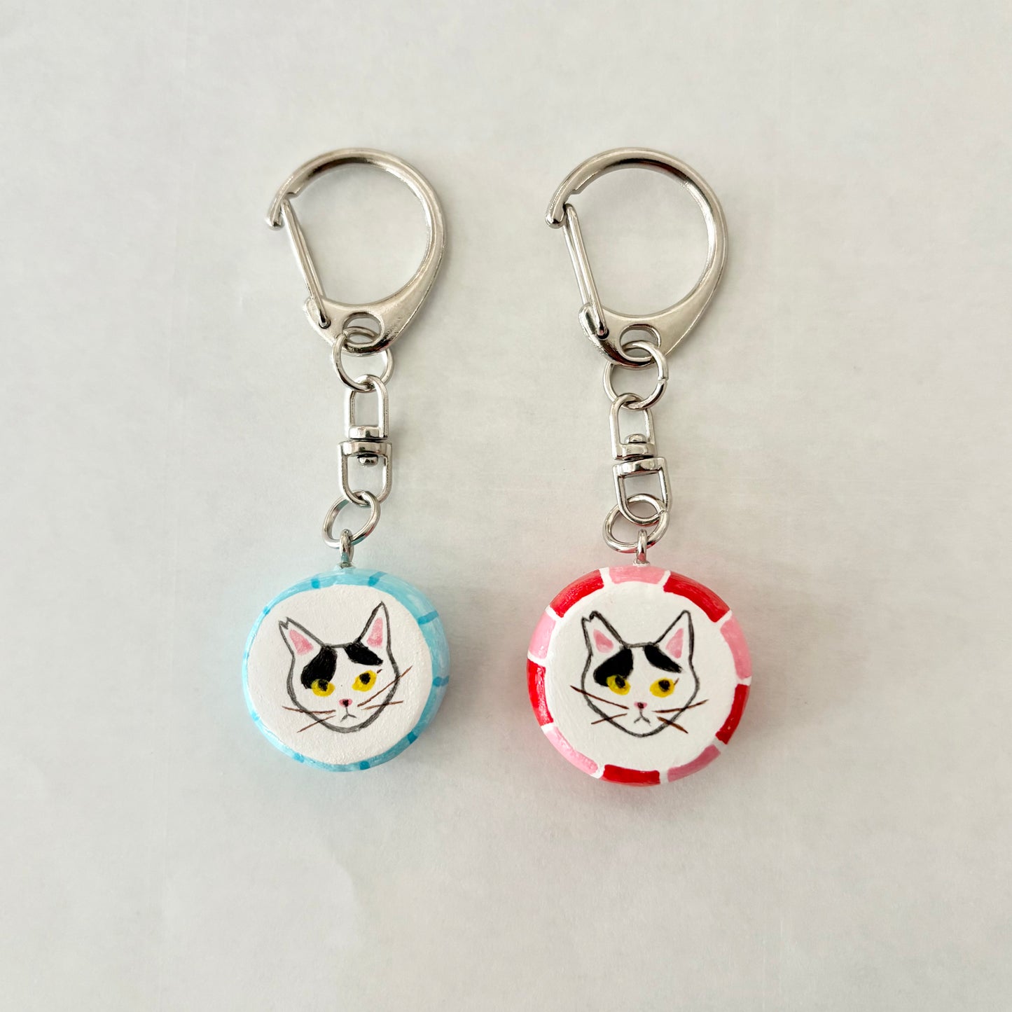 ラブコCATSの金太郎飴風キーホルダー