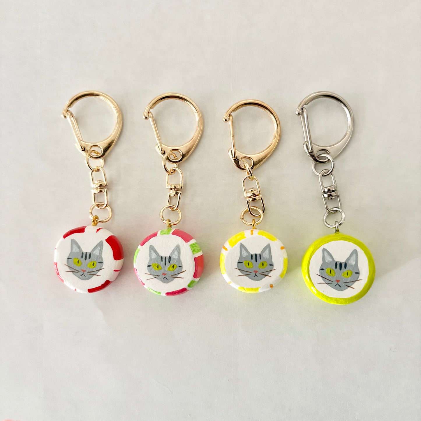 ラブコCATSの金太郎飴風キーホルダー