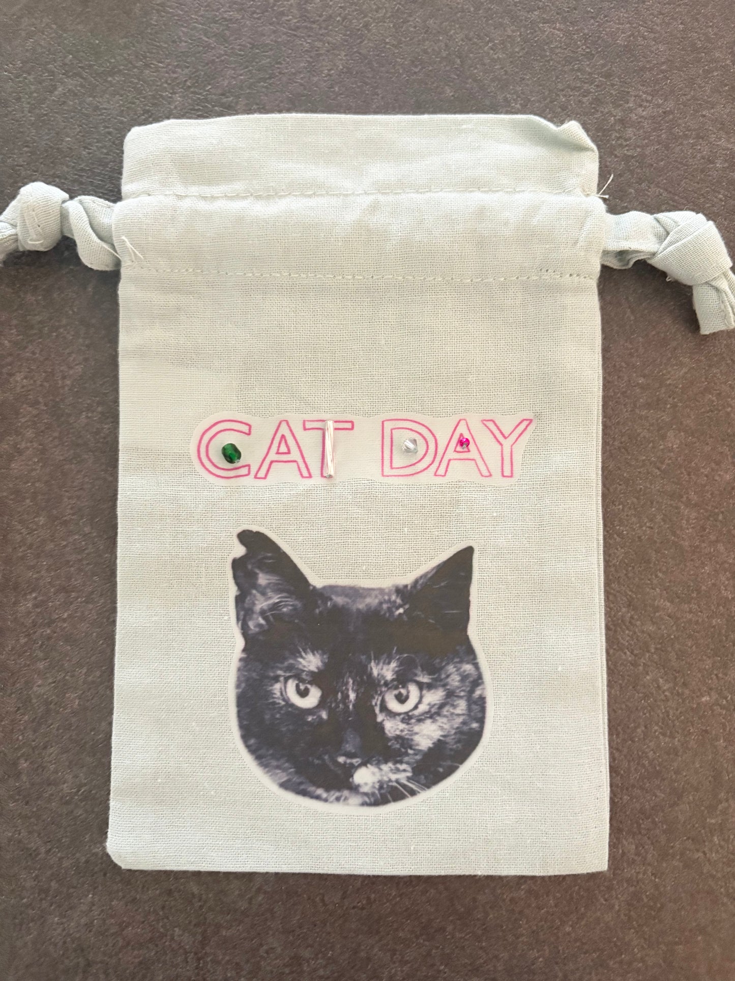 【CAT DAY】そればなさんのクッキーとコーヒー・ビーズ刺繍ミニ巾着セット