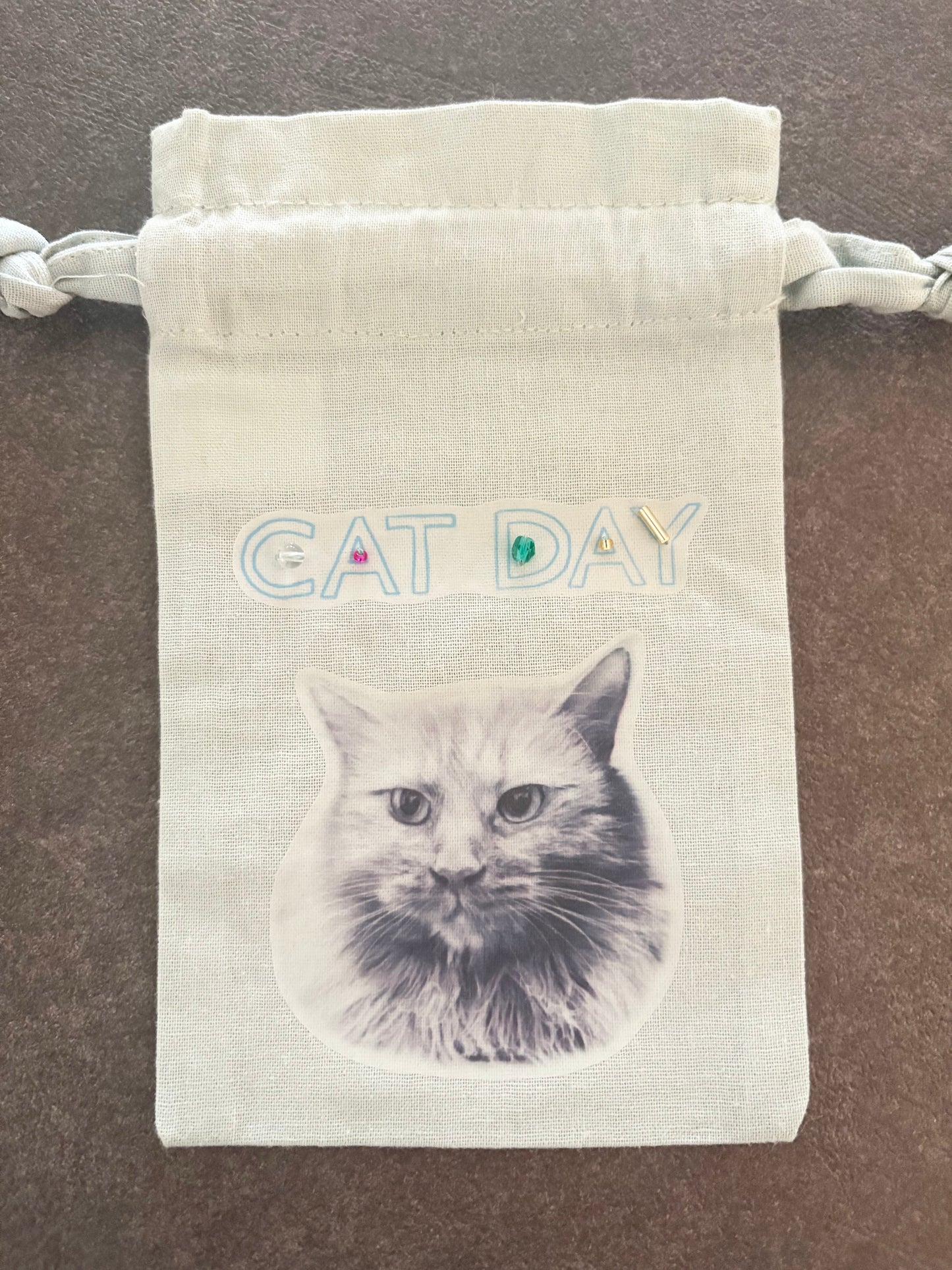 【CAT DAY】そればなさんのクッキーとコーヒー・ビーズ刺繍ミニ巾着セット