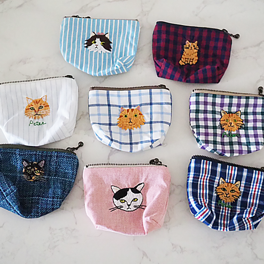 【トビアス応援】わほちゃん裁縫店の刺繍ポーチ