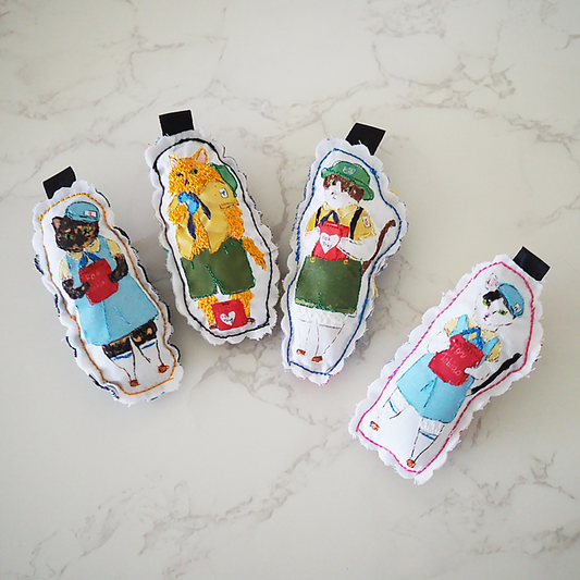 【トビアス応援】アルプスCATS フリーモーション刺繍ブローチ（寄付500円つき）
