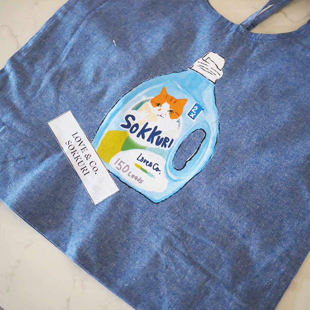 ラブコCATS 　リサイクルコットンマルシェバッグ