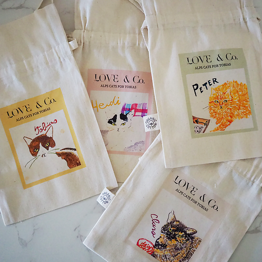 【トビアス応援】アルプスCATS ヨーコのお菓子入りギフトバッグ（寄付500円つき）