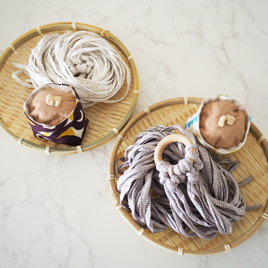 ケイコヤマシタのくるみそば TOYセット（じゃらし＆ケリケリ＋竹ザル）