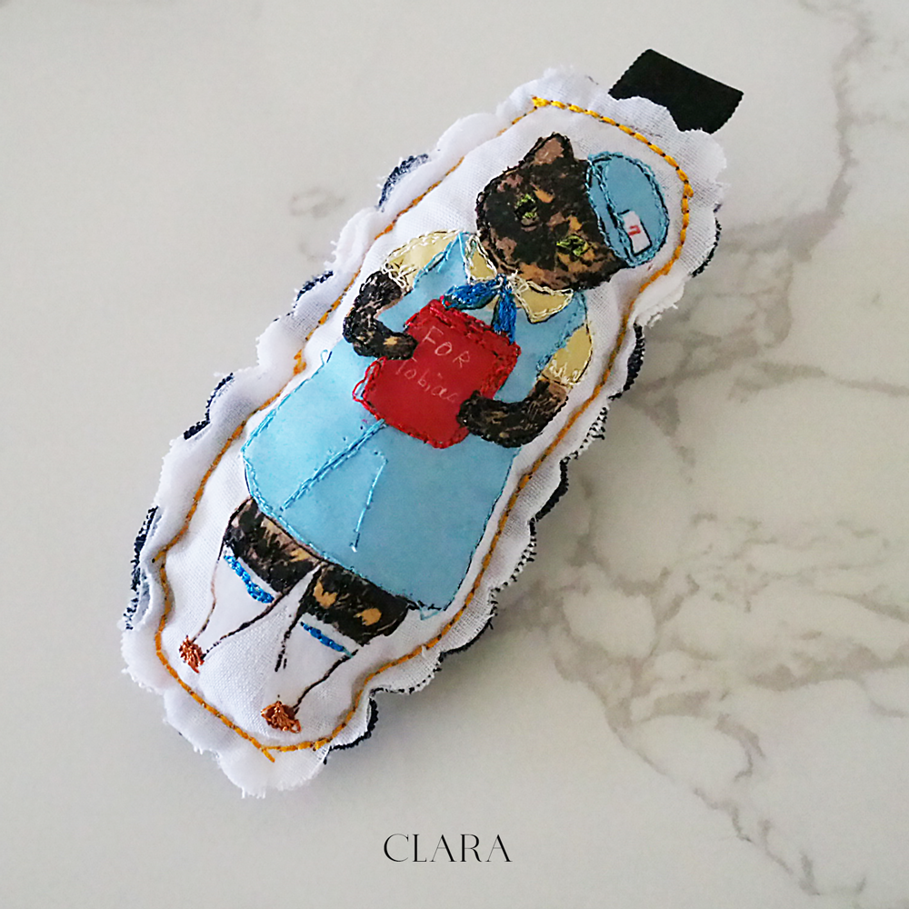 【トビアス応援】アルプスCATS フリーモーション刺繍ブローチ（寄付500円つき）