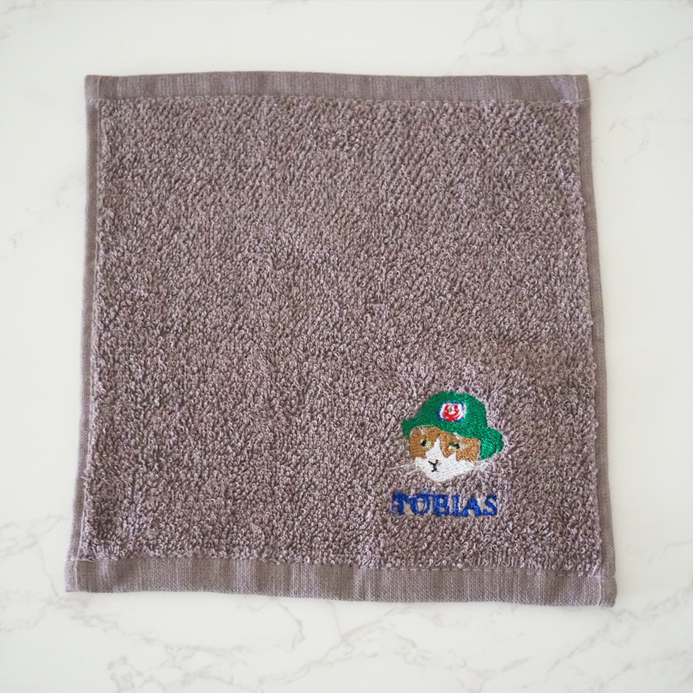 9/14 20時発売【トビアス応援】トビアスの刺繍のハンドタオル +寄付500円つき