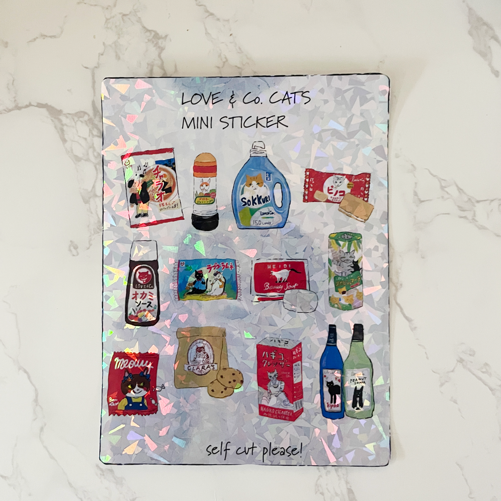 2026 カレンダーCATのキラキラミニステッカー