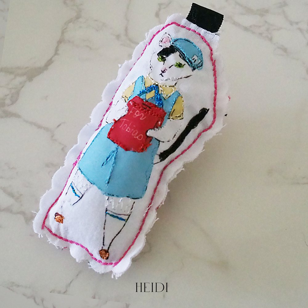 【トビアス応援】アルプスCATS フリーモーション刺繍ブローチ（寄付500円つき）