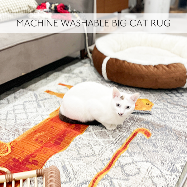 洗濯機で丸洗いできるBIG CAT RUG (他の商品と同梱不可 ）