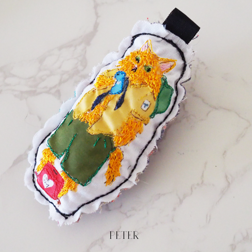 【トビアス応援】アルプスCATS フリーモーション刺繍ブローチ（寄付500円つき）