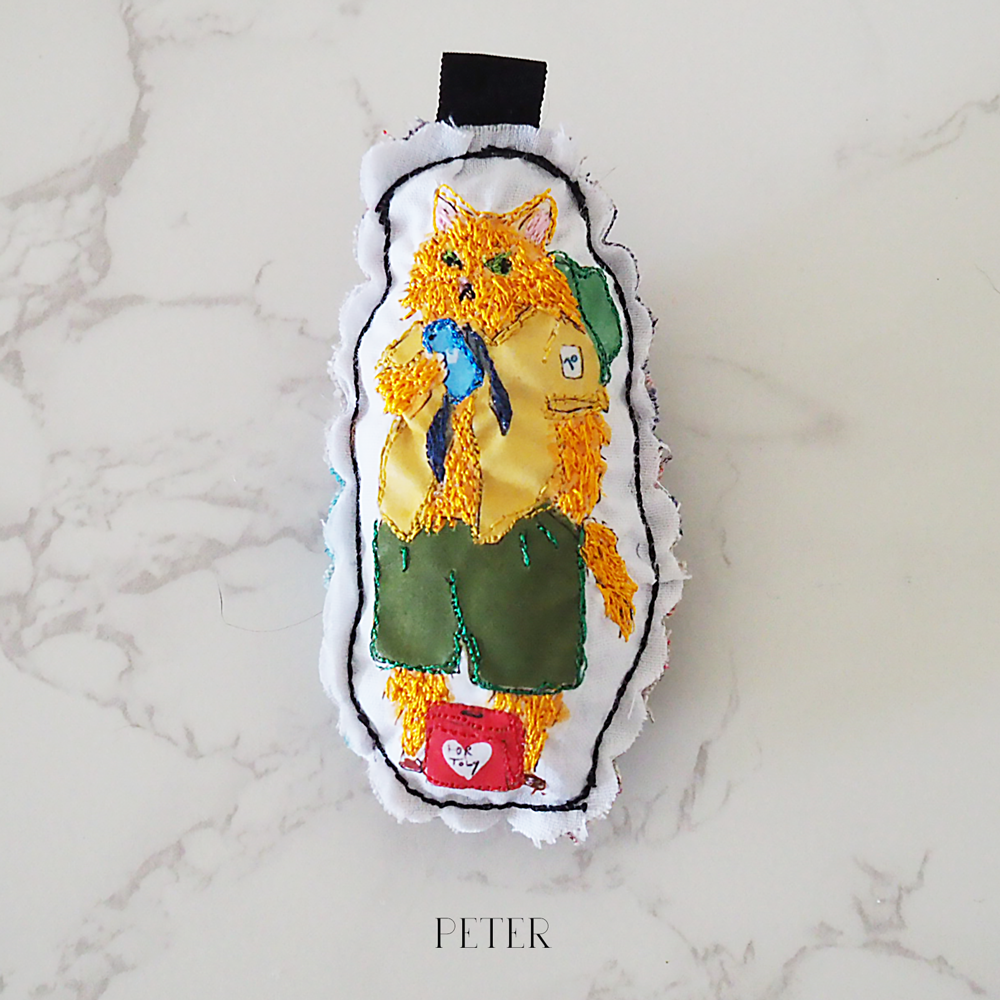 【トビアス応援】アルプスCATS フリーモーション刺繍ブローチ（寄付500円つき）