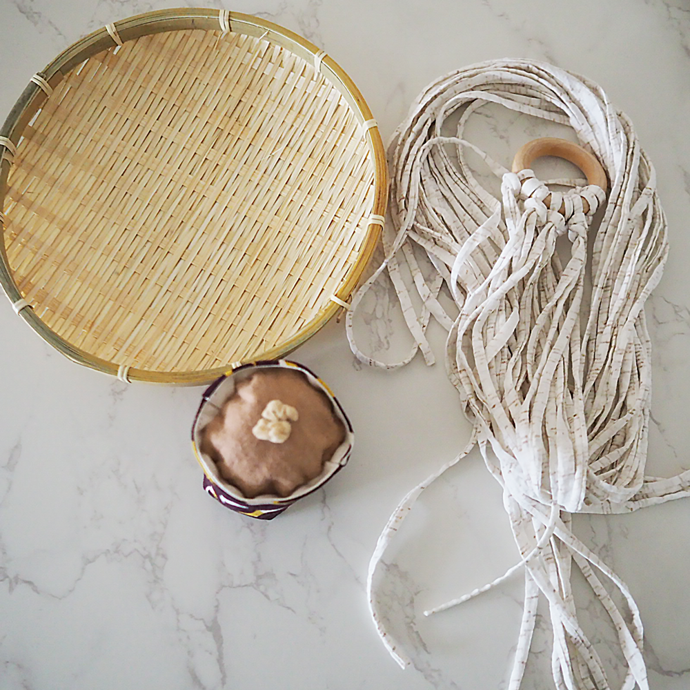 ケイコヤマシタのくるみそば TOYセット（じゃらし＆ケリケリ＋竹ザル）